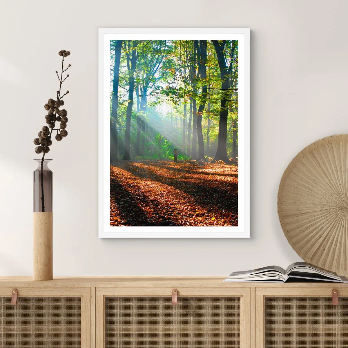 Affisch i vit ram - Sken-och skuggspel - 30x40 cm