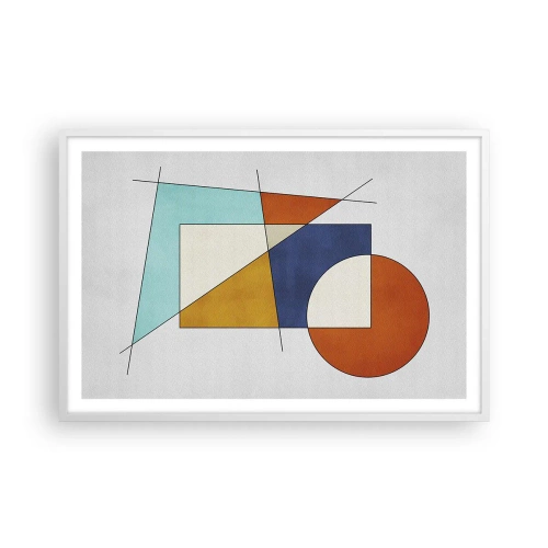 Affisch i vit ram - Abstraktion: modernistiskt nöje - 91x61 cm