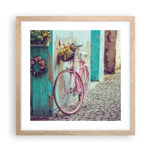 Affisch i ram av ljusek - Strax tillbaka - 40x40 cm