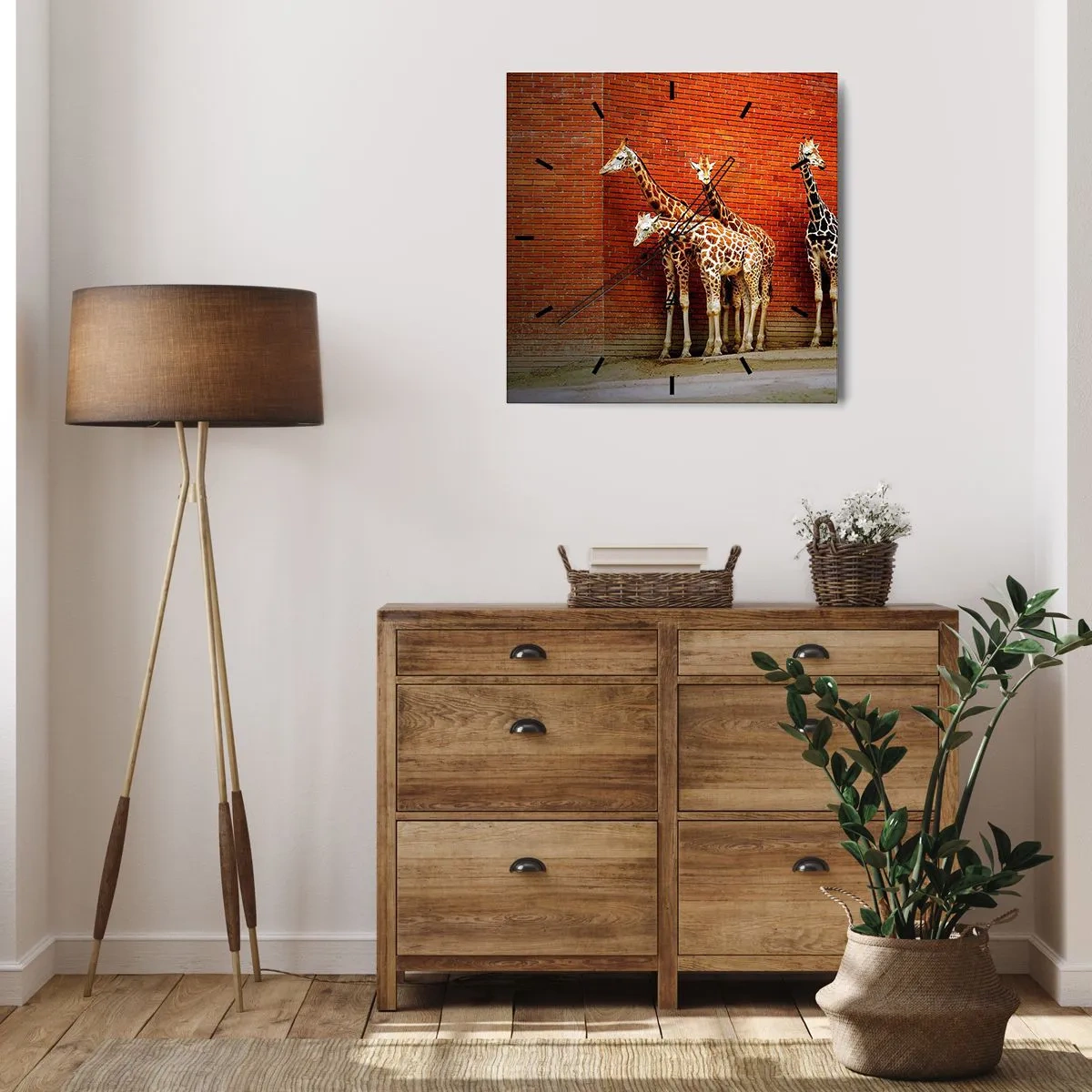 Väggklocka - Klocka på glas - Ser ni någon akacia? - 30x30 cm