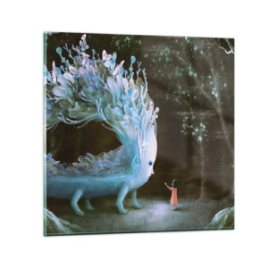 Glastavla - Bild på glas - Fantastiskt möte - 60x60 cm