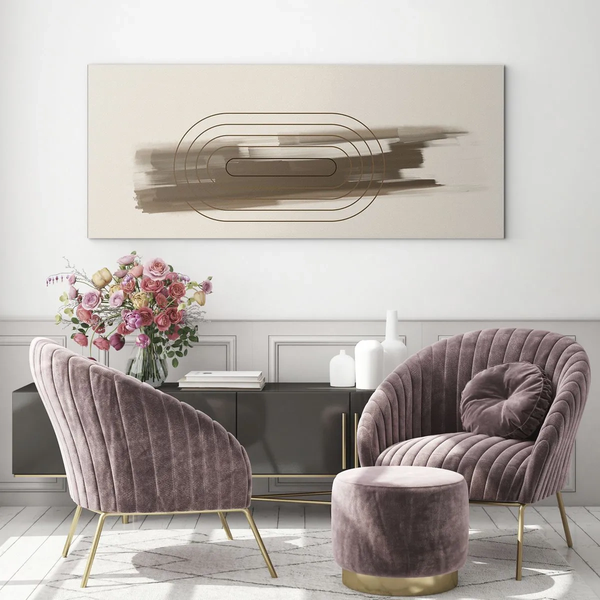 Glastavla - Bild på glas - Grå blåst - 90x30 cm