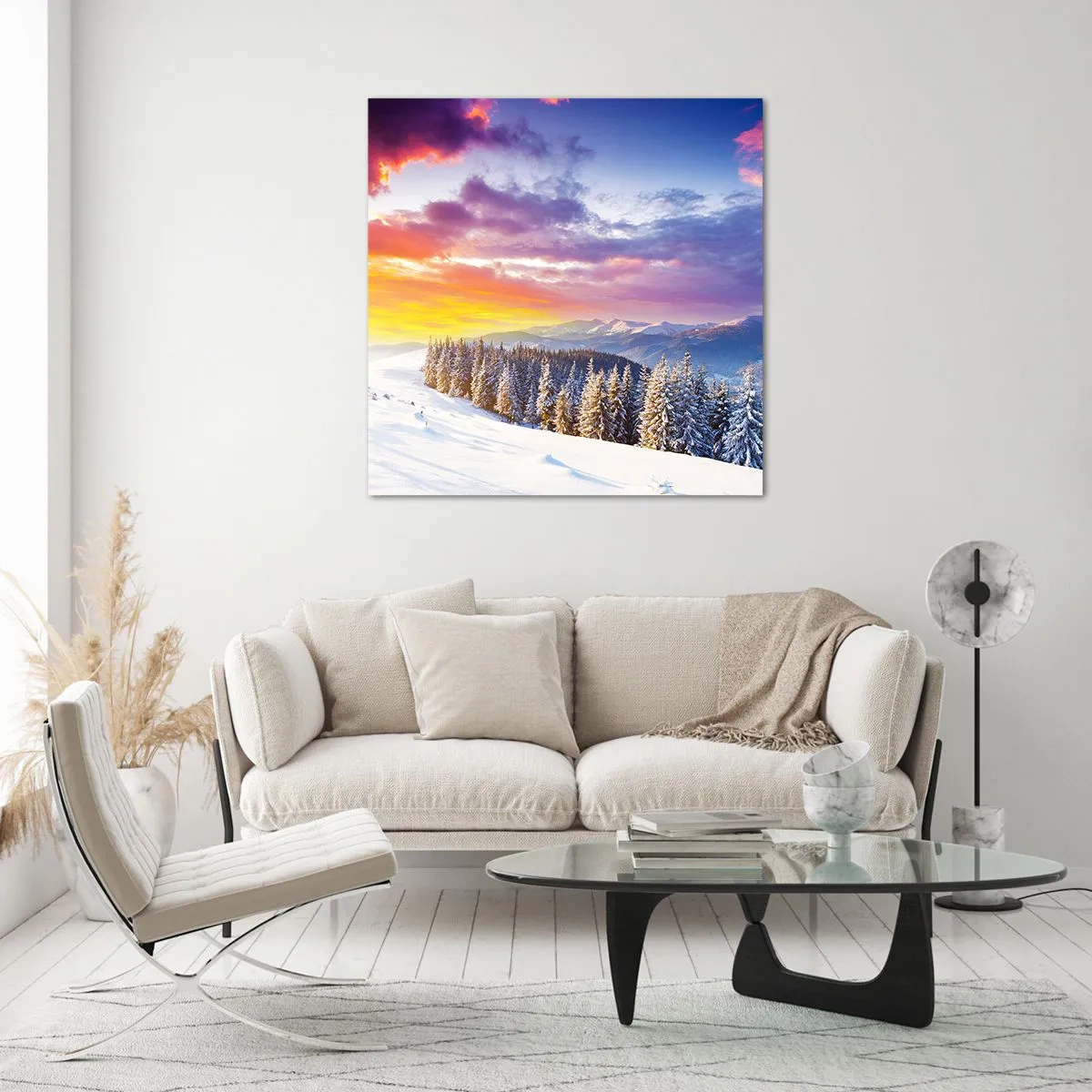 Glastavla - Bild på glas - Mitt på blanka dagen - 50x50 cm