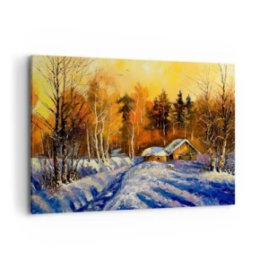Canvastavla - Bild på duk - Vinterimpression i solen - 100x70 cm