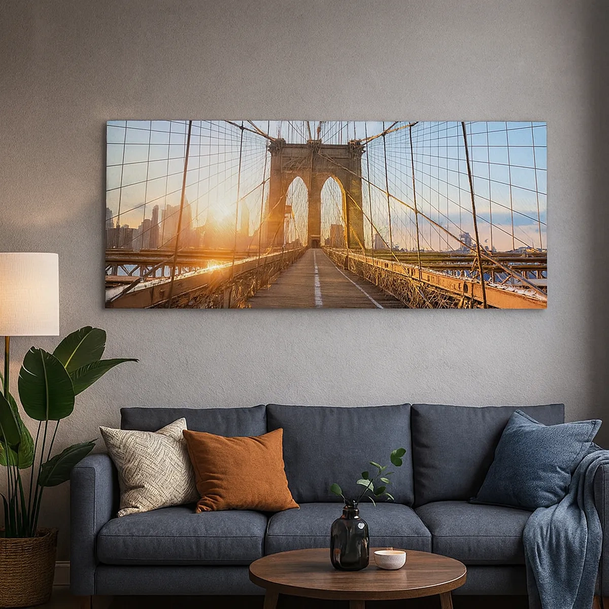 Canvastavla - Bild på duk - På guldbron - 30x30 cm