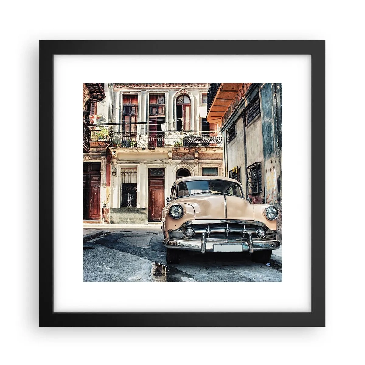 Affisch i svart ram - Siesta i Havana - 30x30 cm