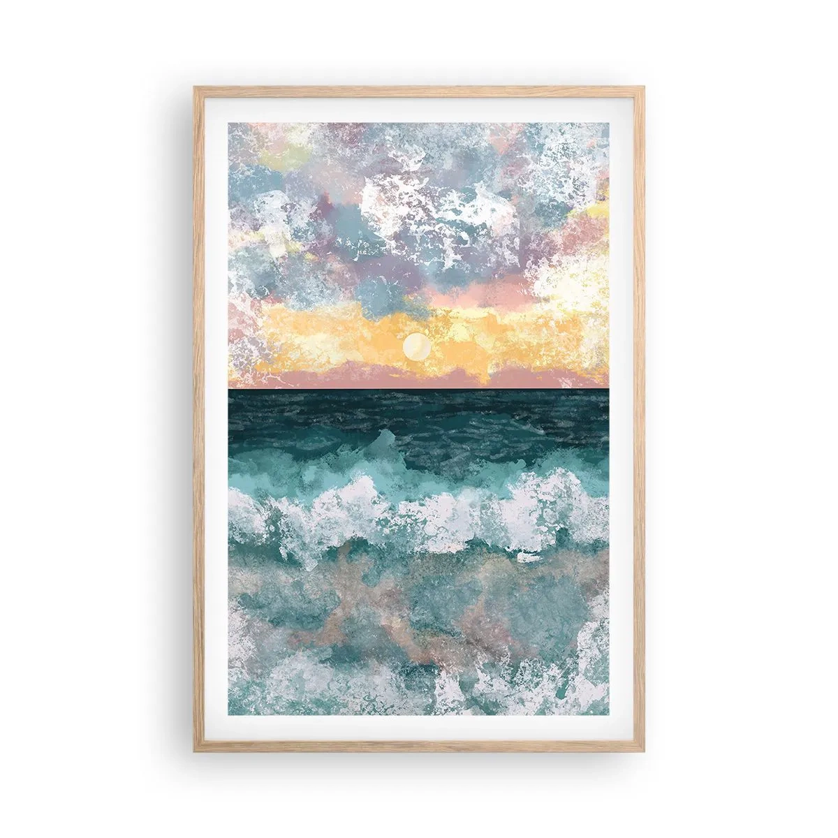 Affisch i ram av ljusek - Vatten, ljus, luft - 61x91 cm