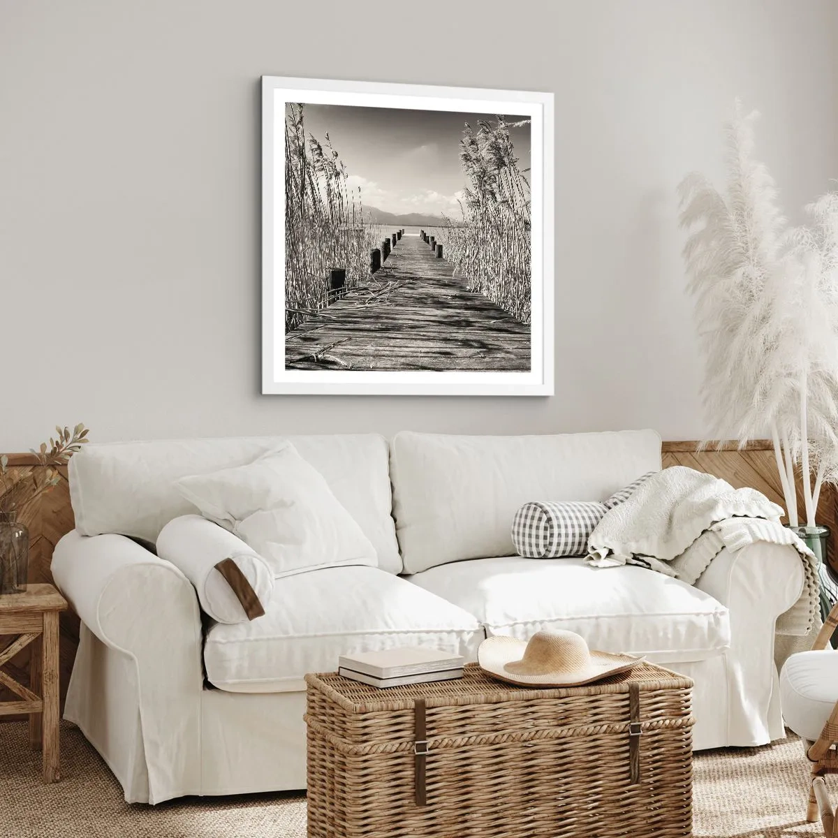 Affisch i vit ram - I gräsets fristad - 60x60 cm