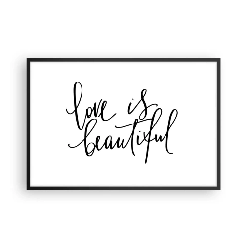 Affisch i svart ram - Läs och upprepa - 91x61 cm