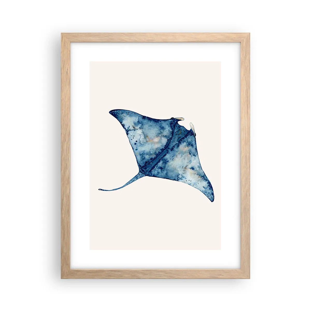 Affisch i ram av ljusek - Liv i blått - 30x40 cm