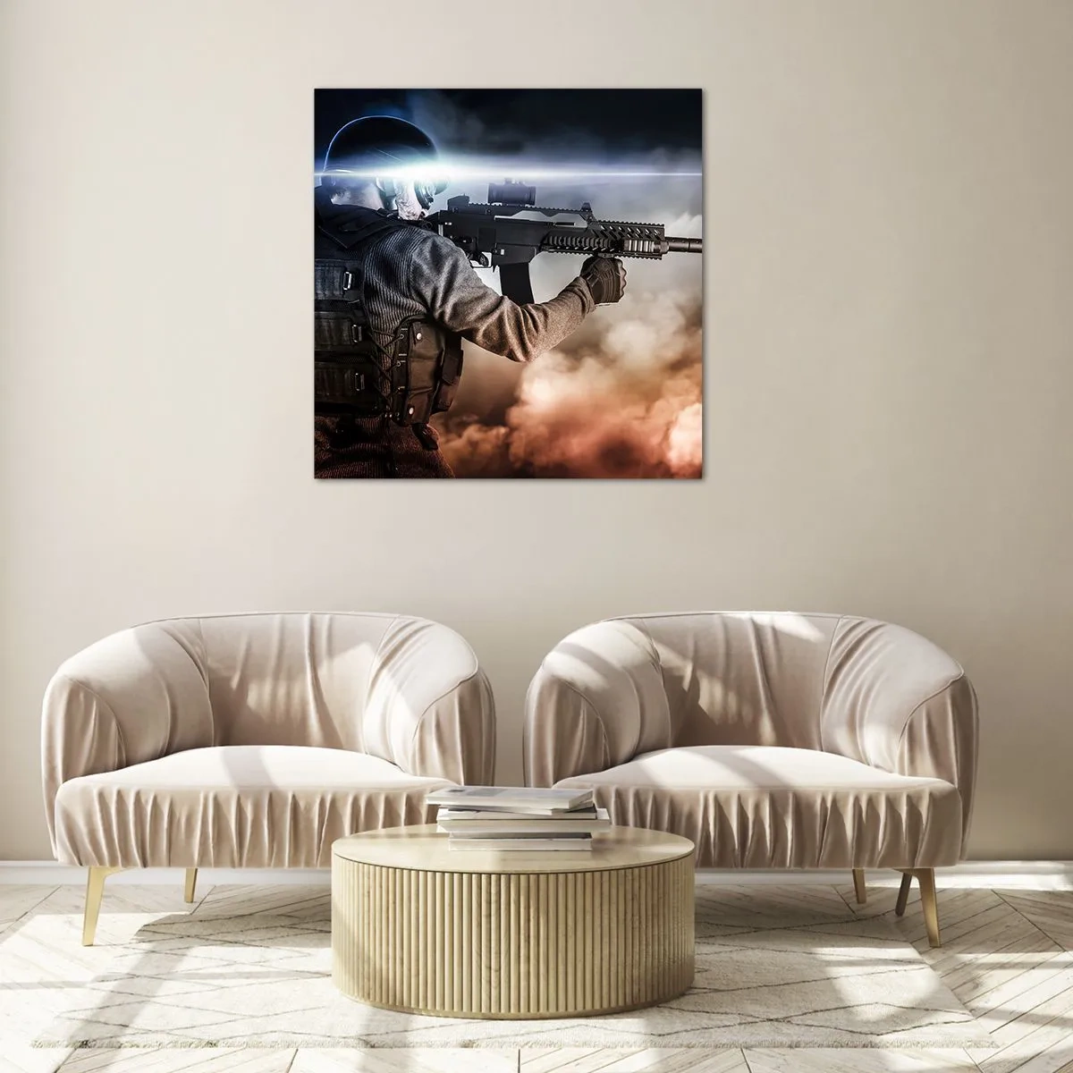 Glastavla - Bild på glas - Helt enkelt en hjälte - 60x60 cm