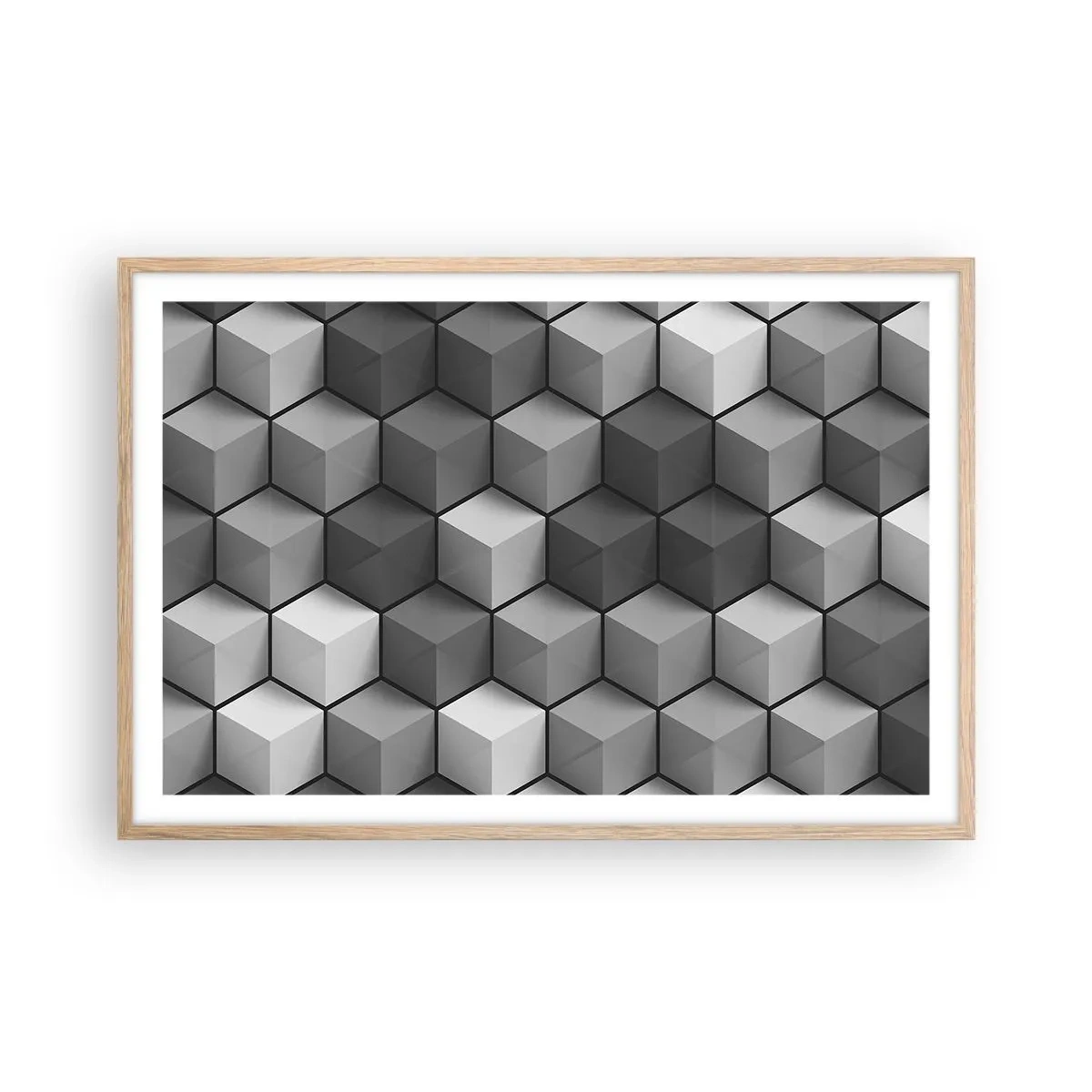 Affisch i ram av ljusek - Kubistiskt pussel - 91x61 cm