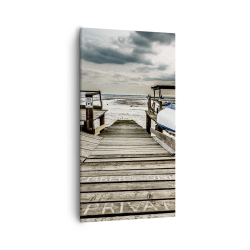 Canvastavla - Bild på duk - Stranden i norr - 55x100 cm