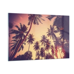 Glastavla - Bild på glas - Tropisk variation - 120x80 cm