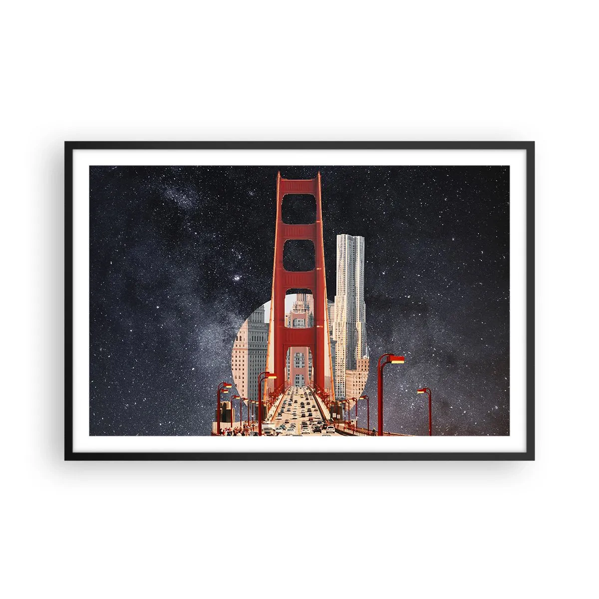 Affisch i svart ram - Alltid i centrum - 91x61 cm