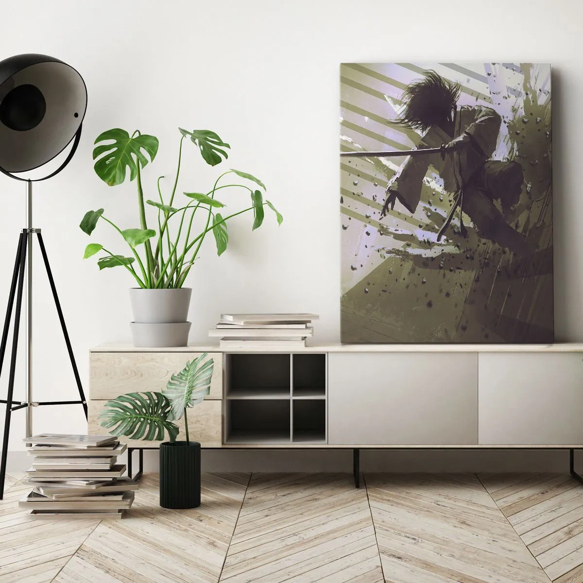 Canvastavla - Bild på duk - Du kan också bli samuraj - 65x120 cm