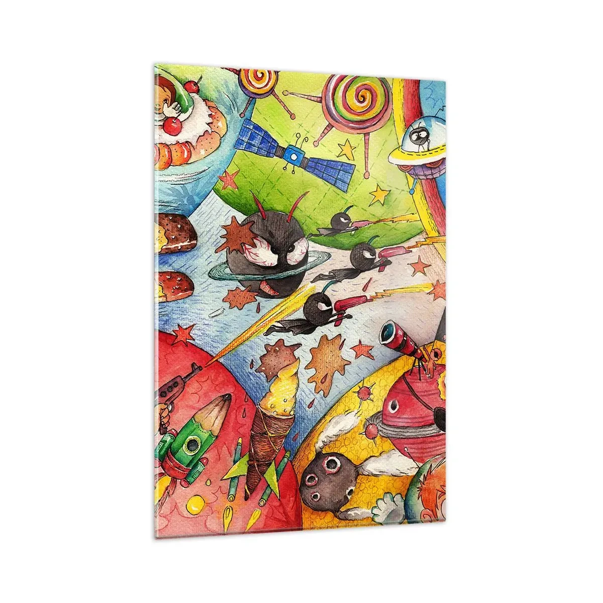 Glastavla - Bild på glas - Stora rymdäventyret - 80x120 cm