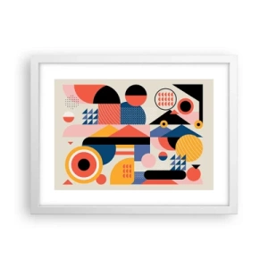 Affisch i vit ram - Komposition: Lek - 40x30 cm