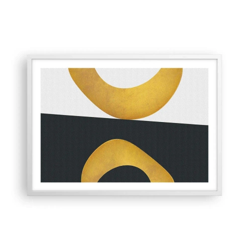 Affisch i vit ram - Öfr det första: guld - 70x50 cm