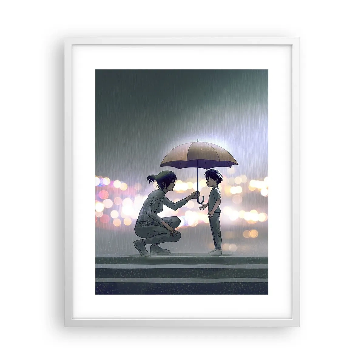 Affisch i vit ram - Och allt är väl nu - 40x50 cm