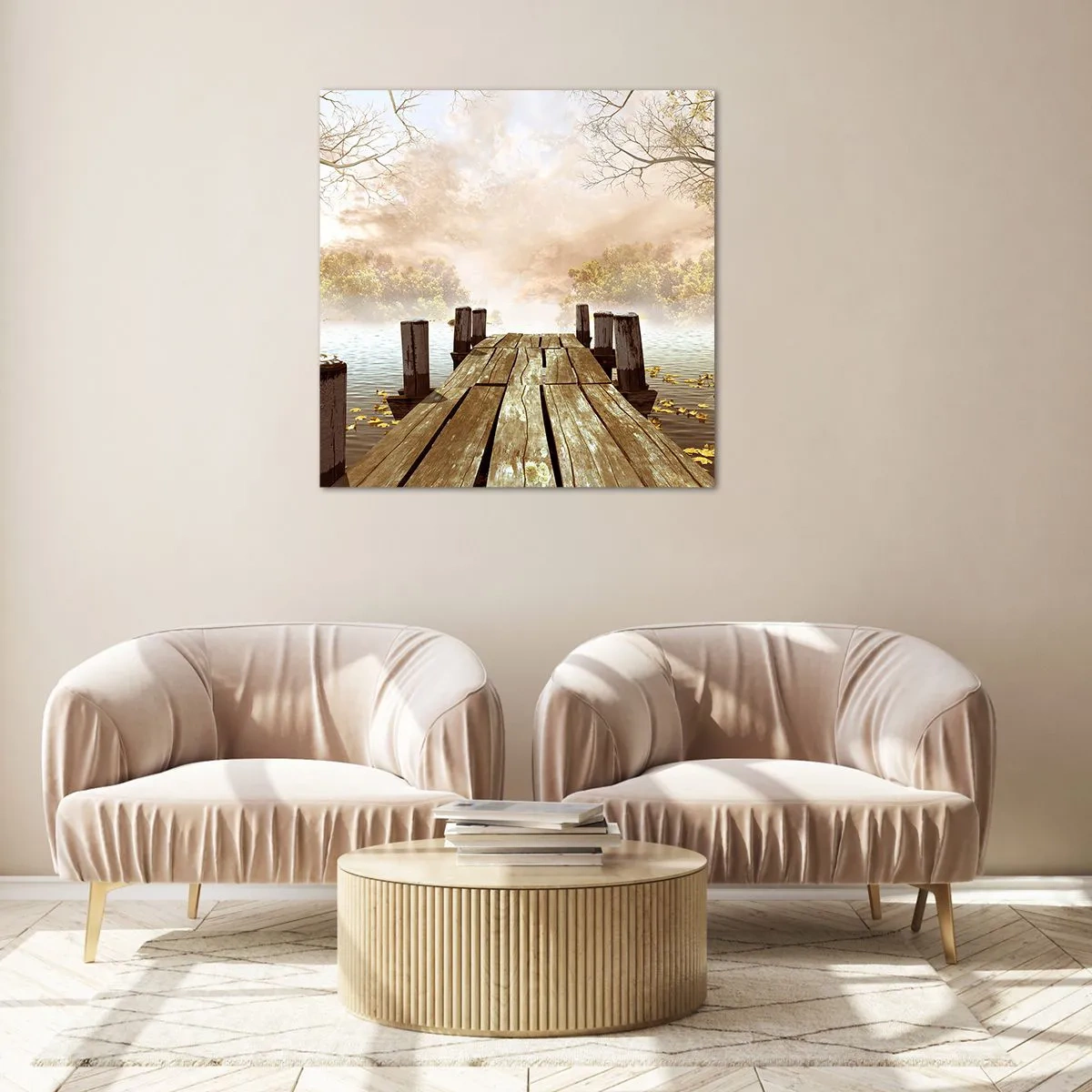 Glastavla - Bild på glas - Höstledsen - 60x60 cm