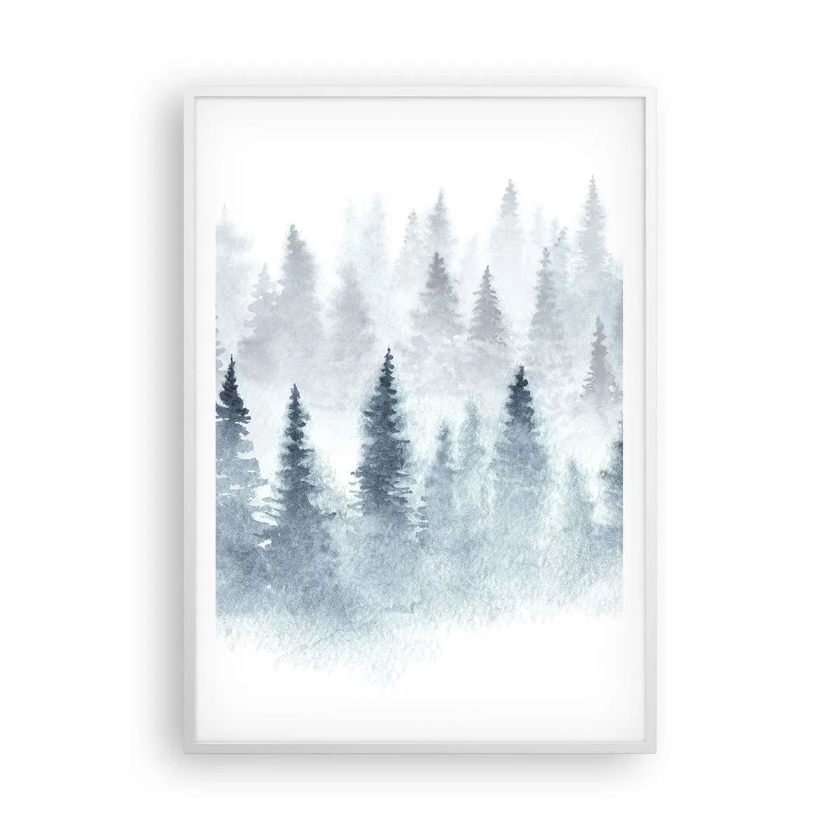 Affisch i vit ram - Insvepta i dimma - 70x100 cm
