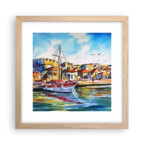 Affisch i ram av ljusek - Regnbågseftermiddag - 30x30 cm