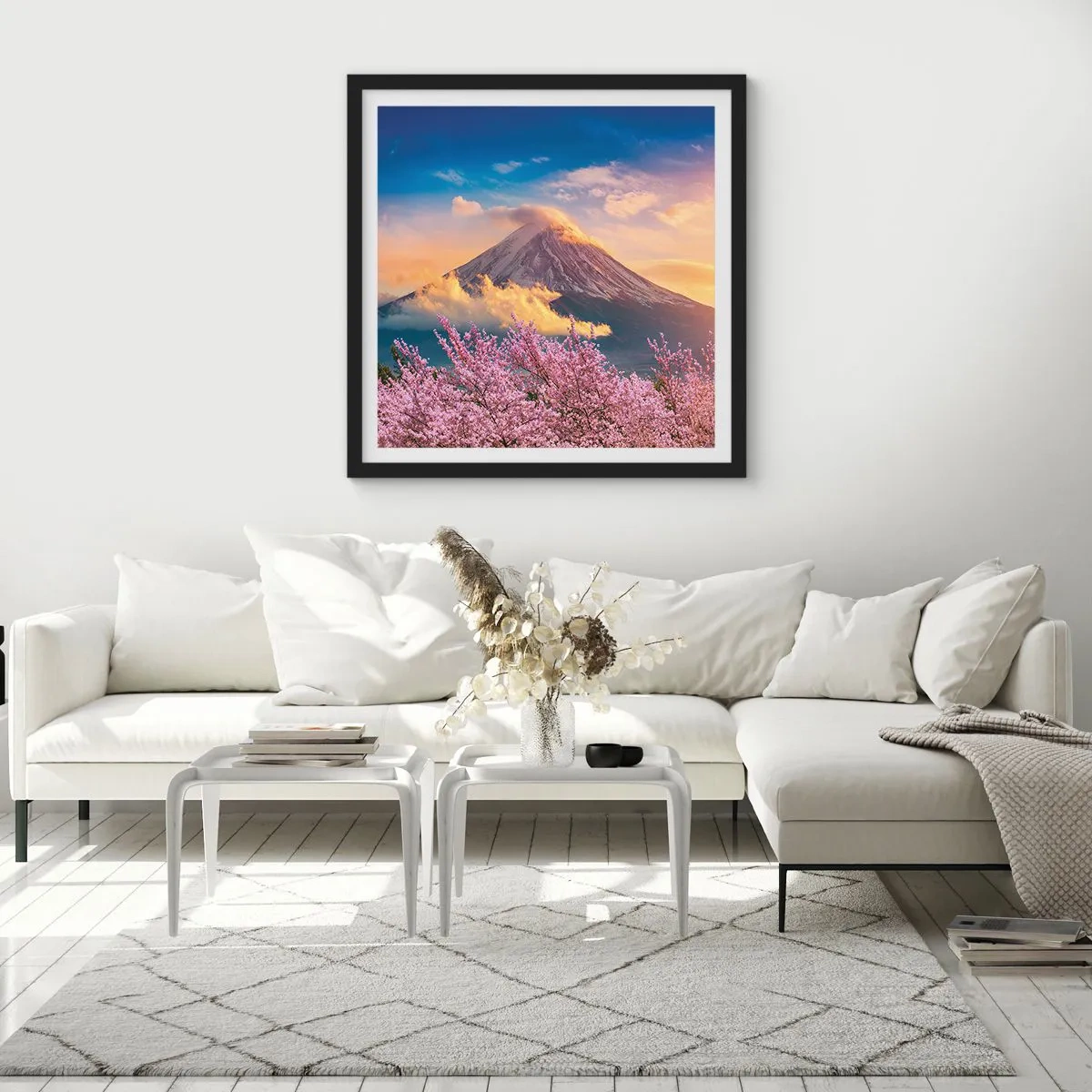 Affisch i svart ram - Japansk helgedom - 40x40 cm