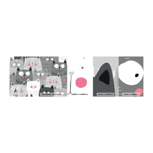 Provbit av självhäftande fototapet Deluxe Sticker - Katternas värld - För barn, Katt, Djur - 100x30 cm