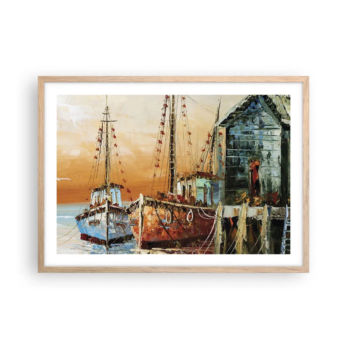Affisch i ram av ljusek - Lugn hemresa - 70x50 cm