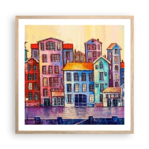 Affisch i ram av ljusek - En sagostad  - 60x60 cm
