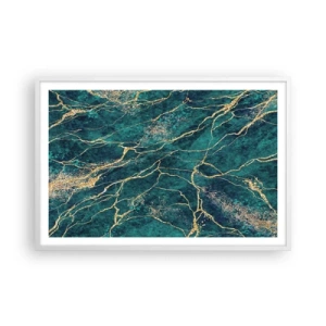 Affisch i vit ram - Guldåder - 91x61 cm