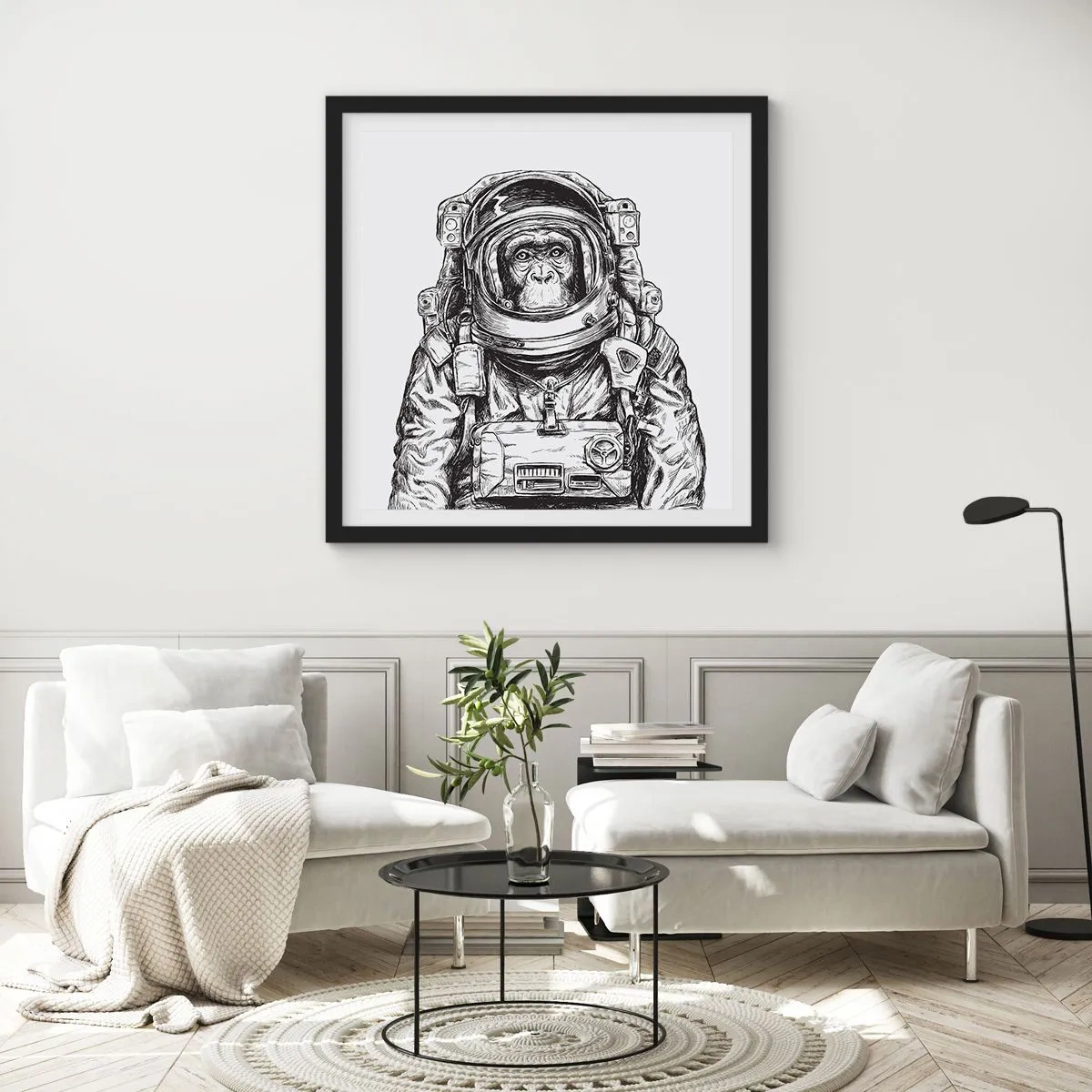 Affisch i svart ram - Alternativ evolution - 60x60 cm