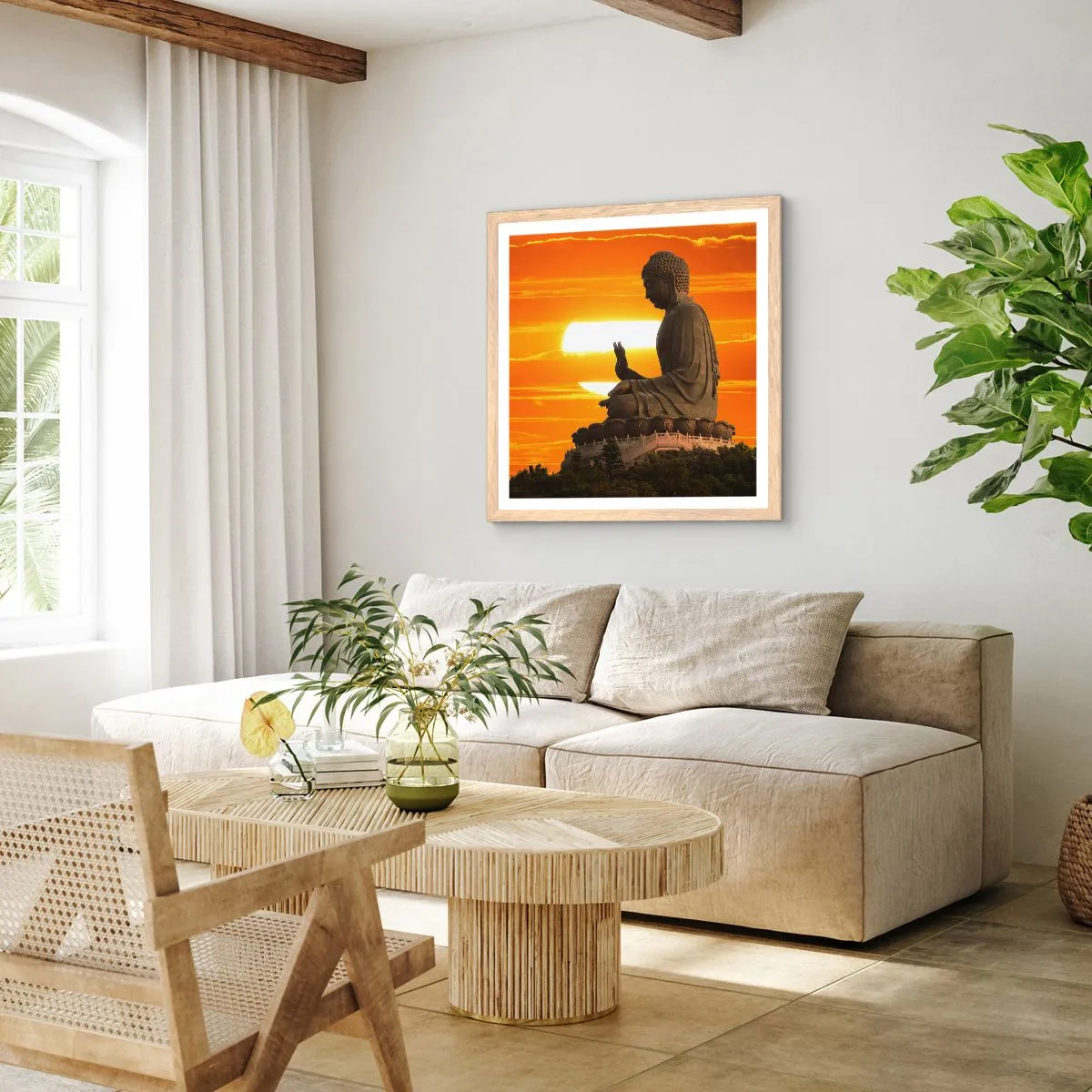 Affisch i ram av ljusek - Utan rädsla för världen - 50x50 cm