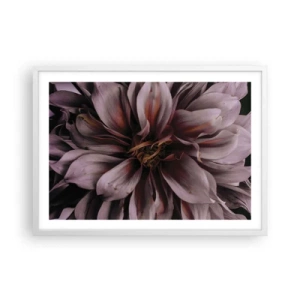 Affisch i vit ram - Blommigt hjärta - 70x50 cm