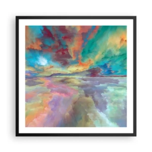 Affisch i svart ram - Två himlar - 60x60 cm