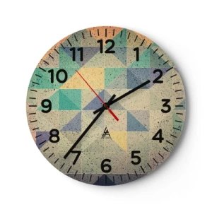 Väggklocka - Klocka på glas - Trianglarnas republik - 40x40 cm