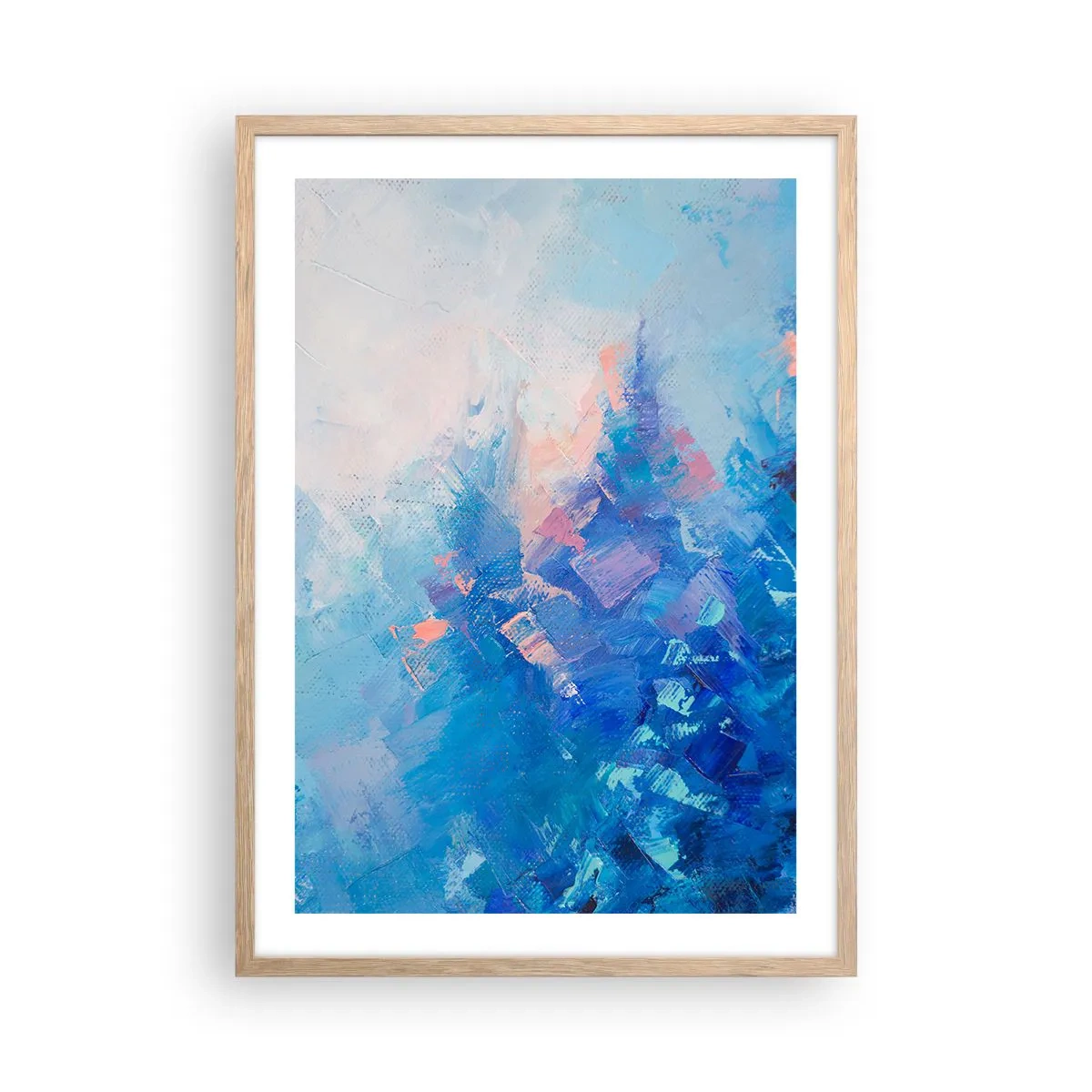 Affisch i ram av ljusek - Vinterabstraktion - 50x70 cm