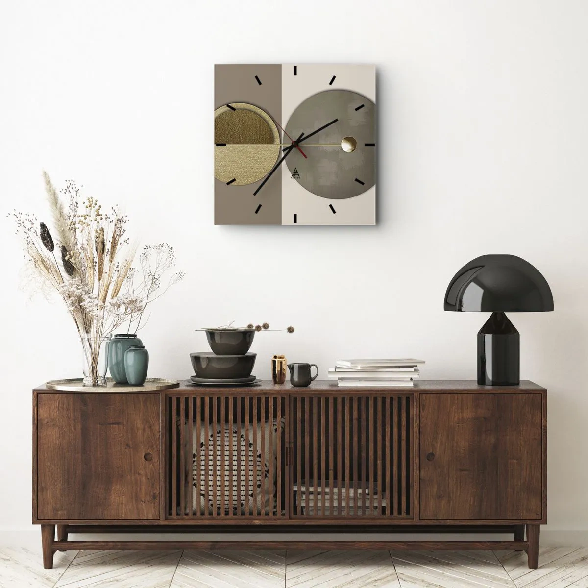 Väggklocka - Klocka på glas - Perfekt balans - 40x40 cm