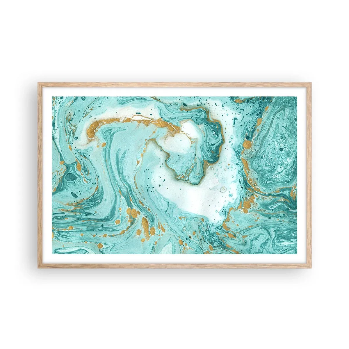 Affisch i ram av ljusek - Under stora vågen från Edo-tiden - 91x61 cm