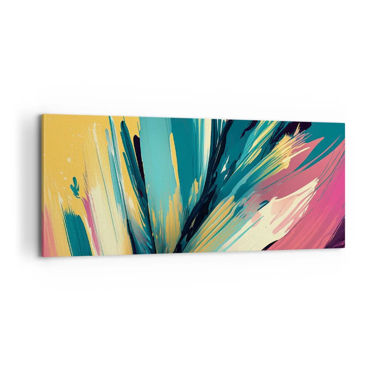Canvastavla - Bild på duk - Komposition - en explosion av glädje - 100x40 cm