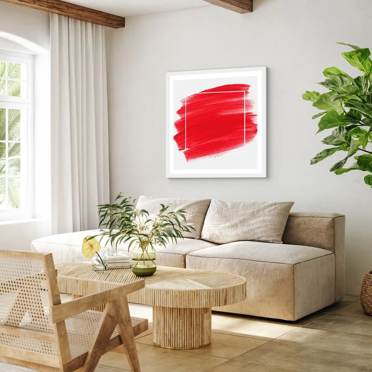 Affisch i vit ram - Utanför ramen - 40x40 cm