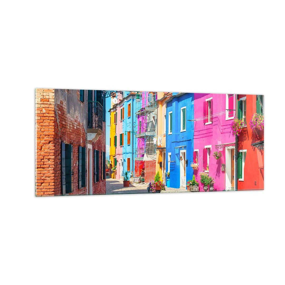 Glastavla - Bild på glas - Papegojalik stad - 100x40 cm