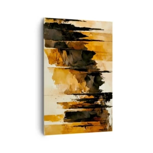 Canvastavla - Bild på duk - Harmoni av svart och guld - 80x120 cm