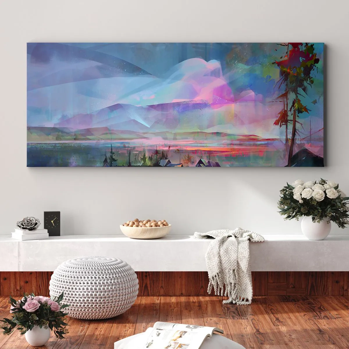 Canvastavla - Bild på duk - Under en vänlig himmel - 90x30 cm
