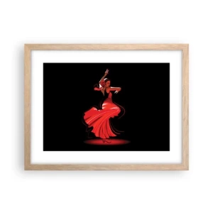 Affisch i ram av ljusek - Flamencos brinnande anda - 40x30 cm
