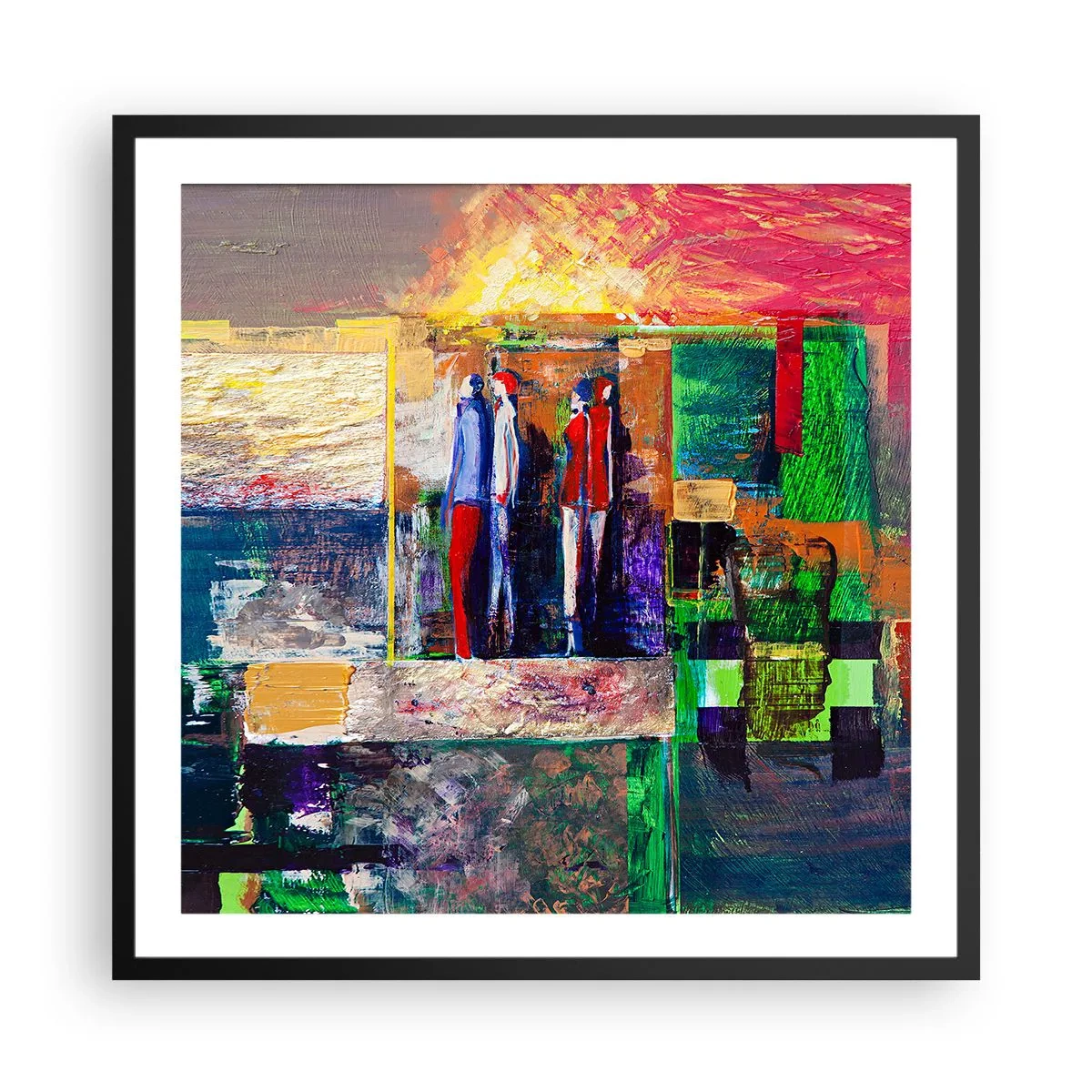 Affisch i svart ram - Relationer och emotioner - 60x60 cm