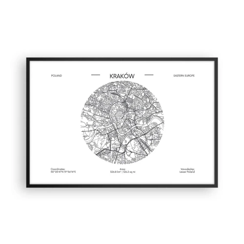 Affisch i svart ram - Krakóws anatomi - 91x61 cm