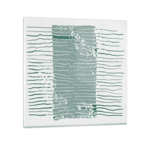 Glastavla - Bild på glas - Marin abstraktion - 50x50 cm