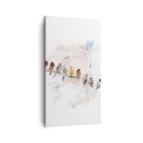 Canvastavla - Bild på duk - Bevingat möte - 45x80 cm